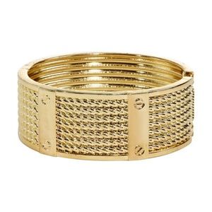 ⭐️HP⭐ JustFab | Rope Gold Chunky Bangle Bracelet